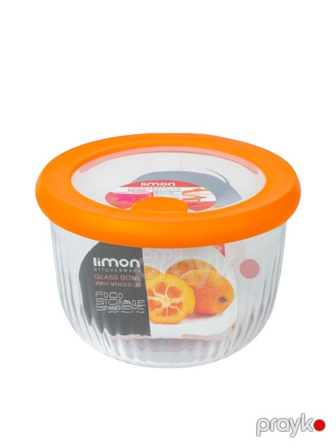 Qida saxlama konteyneri Limon SM-12002, plastik, şəffaf/narıncı, 1800 ml — Bakı
