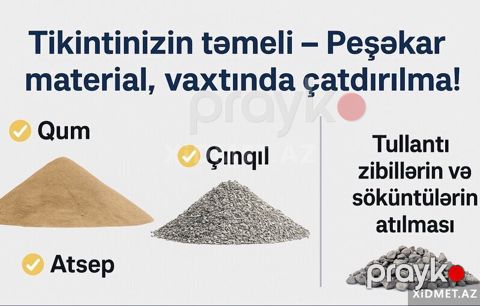 Qum,çınqıl,atsep satisi ve catirilmasi — Bakı