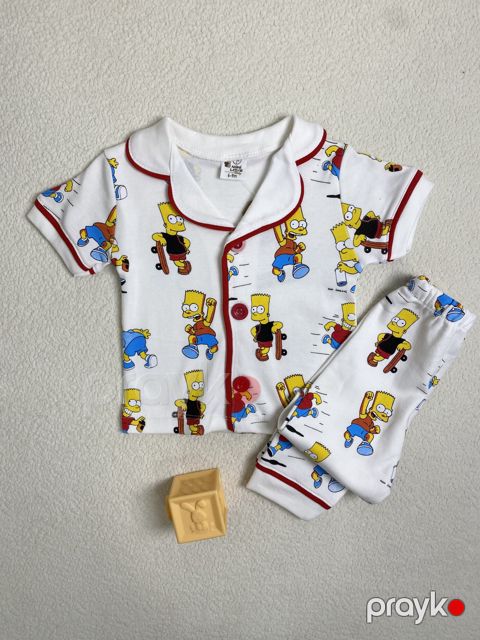 Yenidoğulan üçün paltar No brand, Şalvarlı pijama dəsti, Ağ, Pambıq, 6-9 ay — Bakı