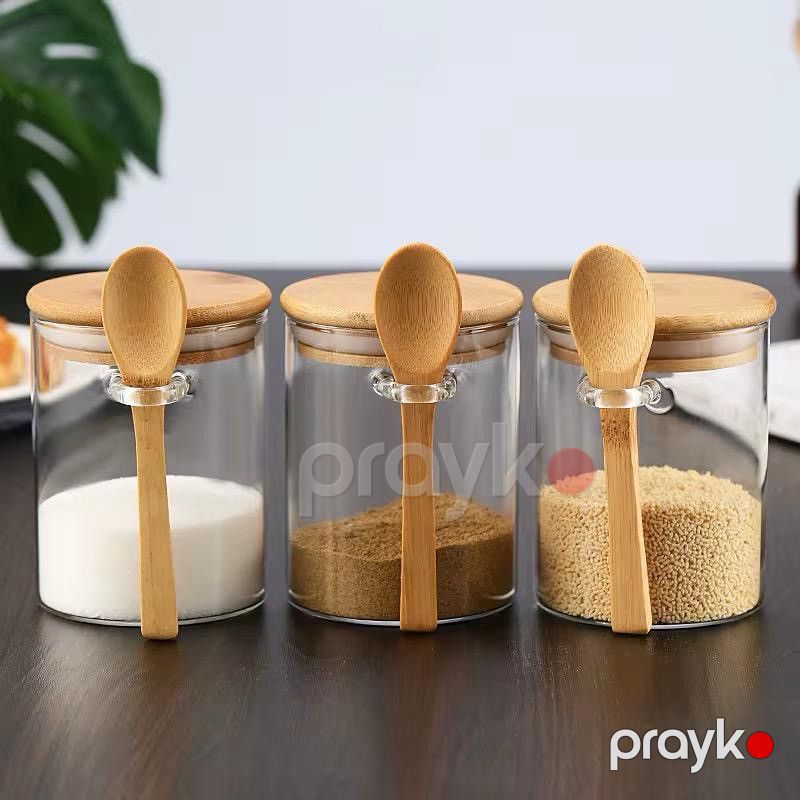 Bambuk qapaqlı və taxta qaşıq Plateon 0061 ilə saxlama qabı Plateon0061 — Mallar, Bakı (2)