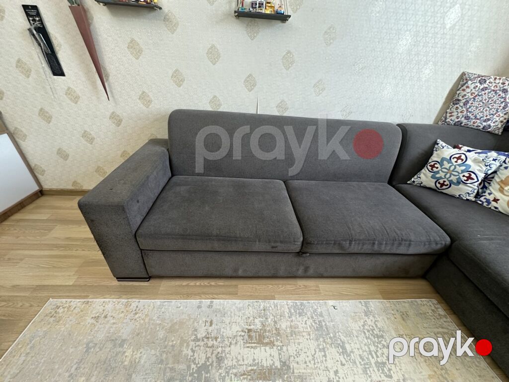 Qonaq otağı üçün rahat L‑şəkilli künc divan - Rəng: tünd boz - Forma — Divanlər, Mehdiabad (2)