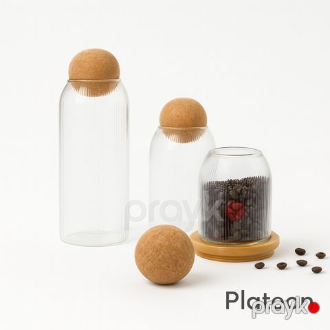 Konteyner dəsti Plateon0046, 3 əd, şüşə, şəffaf — Bakı