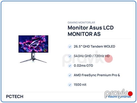 Monitor Asus LCD monıtor as PG27AQWP-W (90LM0CF2-B01971) — Bakı