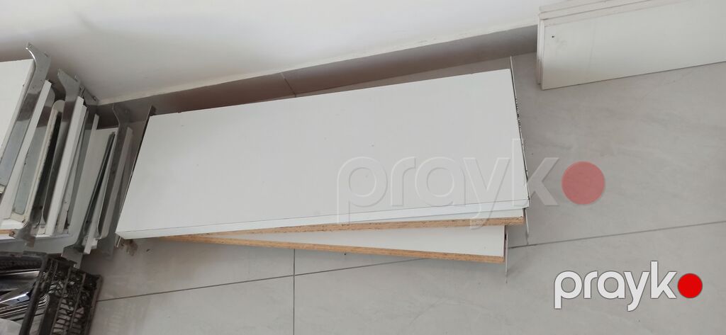 Dükan üçün vitrin rəfləri - Material: laminatlı Dsp/ldsp ağ panellər — Ağac məmulatı, Bakı (4)
