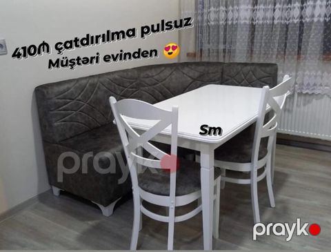 Mətbəx künc dəsti - Dəst tərkibi: künc divanı (L formalı), 1 ədəd