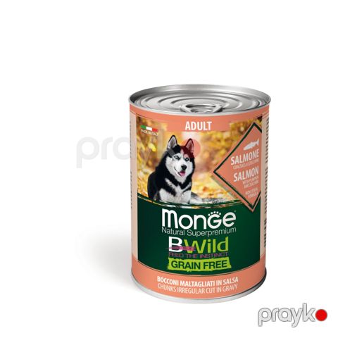 Nəm yem Monge Natural Superpremium BWild Grain Free, yetkin itlər üçün, qızılbalıq ilə, 400 q — Bakı