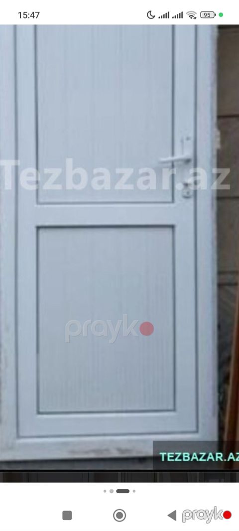 Ağ rəngli PVC giriş/qapı - Material: plastik/PVC profil - Dizayn: iki — Mehdiabad