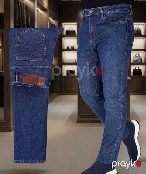 Kişilər üçün düz cins TB-87, göy, pambıq/elastan/poliester, ölçü 31 — Bakı