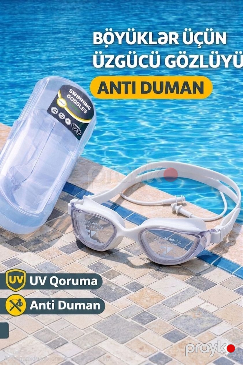 Üzgüçülük üçün eynək 2160445, ağ — Mallar, Bakı (2)
