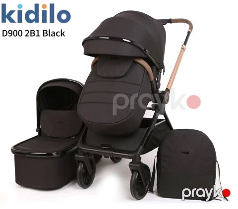 Uşaq arabası Kidilo D900 2in1, qara — Bakı