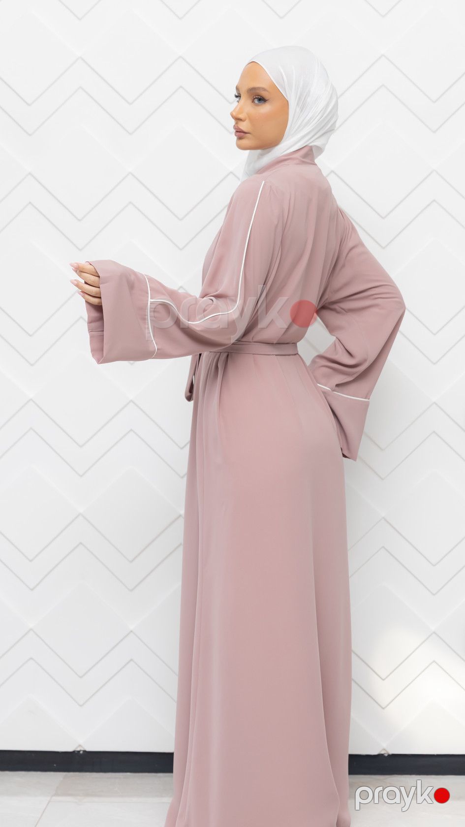 Paltar abaya A003, çəhrayı, ipək, ölçü XL — Mallar, Bakı (3)