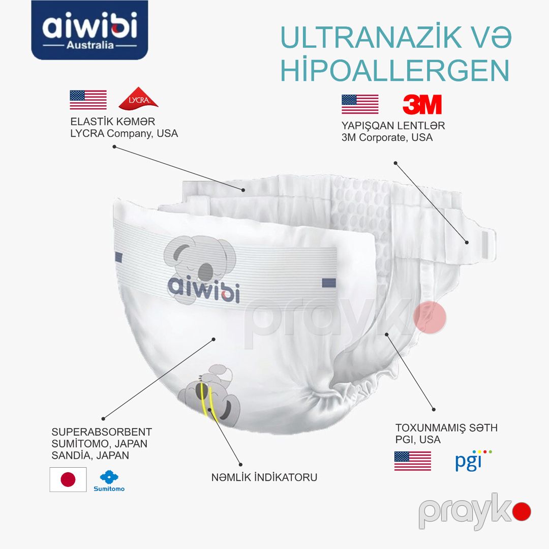 Uşaq bezləri Aıwıbı Premium XL, 12-17 kq, 24 əd — Mallar, Bakı (3)
