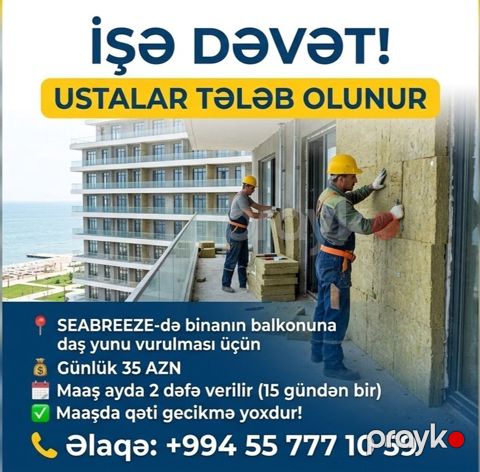 Eabreezede binanın balkonuna daş yunu vurmağa fəhlə lazımdı gündəlik — Digah