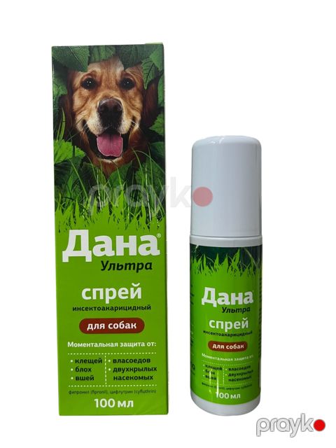 Sprey bit və gənə əleyhinə Дана Ультра itlər üçün, 100 ml — Bakı