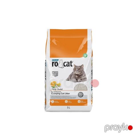 Topalaşan doldurucu Ro Cat Clumping Cat Litter pişiklər üçün, portağal ətiri ilə, 5 l — Bakı