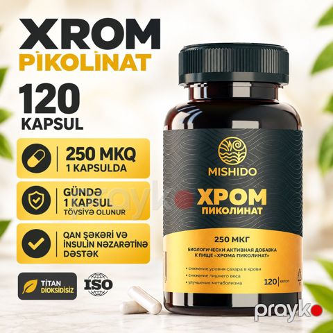 Mıshıdo Xrom Pikolinat 250 mkq, 120 kapsul — Bakı