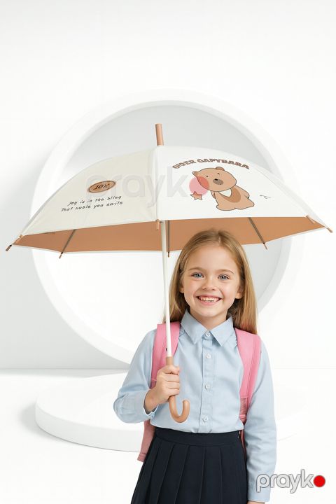 Uşaqlar üçün çətir RST Cute Capibara, 70x85 sm, bej — Bakı