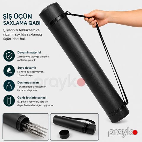 Şiş saxlamaq üçün qab TS17, plastik, qara — Bakı