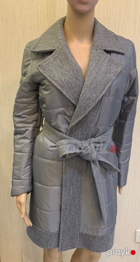 Qadınlar üçün fəsillərarası palto Dessen 258095, boz, polyester/viskoz, ölçü 42 — Bakı