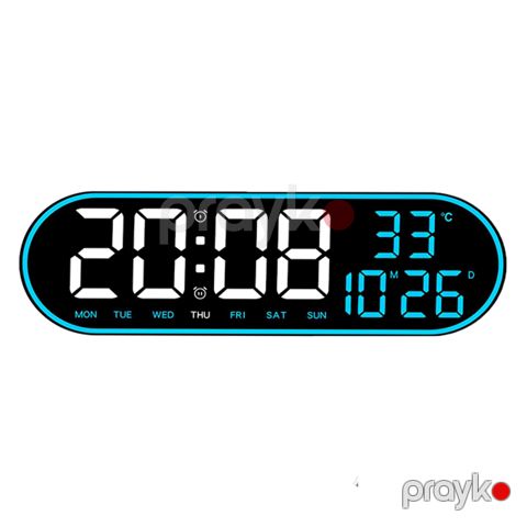 Divar saatı GH8021 Blue Light, Black — Bakı