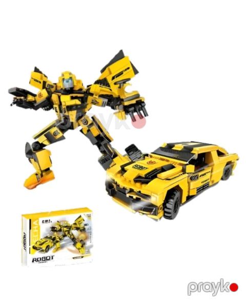Konstruktor robot/maşın transformer, sarı, 527 hissə, 6+ yaş — Bakı