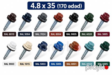 Ölçü: 4.8 x 35 Paket: 170 ədəd (4.20) topdan alanlara Məhsul — Qobu