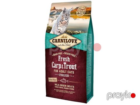 Sterilizasiya edilmiş pişiklər üçün quru yem Carnilove Fresh Carp & Trout, 6 kq — Bakı