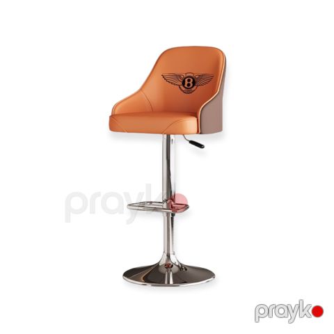 Bar stulu 5457, metal/dəri, narıncı, 50x120 sm — Bakı