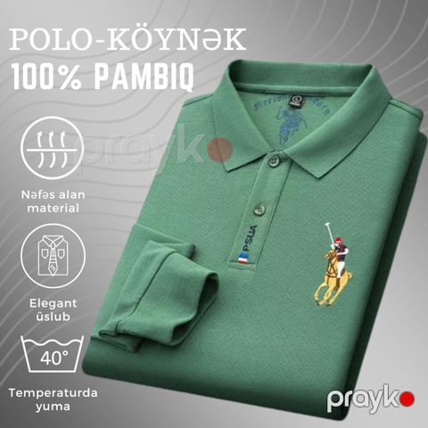 Kişilər üçün polo EB 790, yaşıl, pambıq, ölçü 2XL — Bakı
