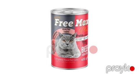 Pişiklər üçün konserv Freemax jeledə tikələr, mal əti ilə, 415 q — Bakı