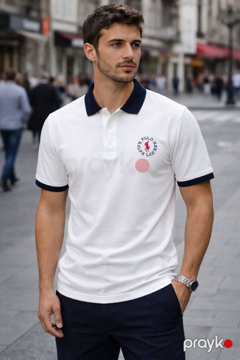 Kişilər üçün polo 52304482, pambıq, ağ, ölçü M — Bakı