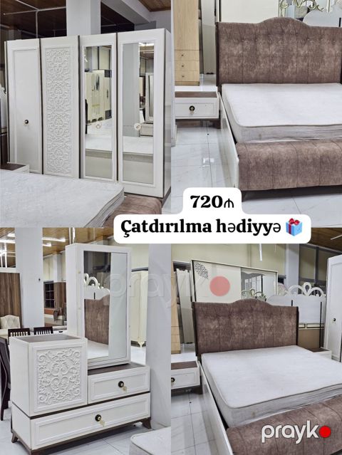 Yataq dəsti satılır çatdırılma daxil 720₼. Matrası var.Ünvan — Bakı