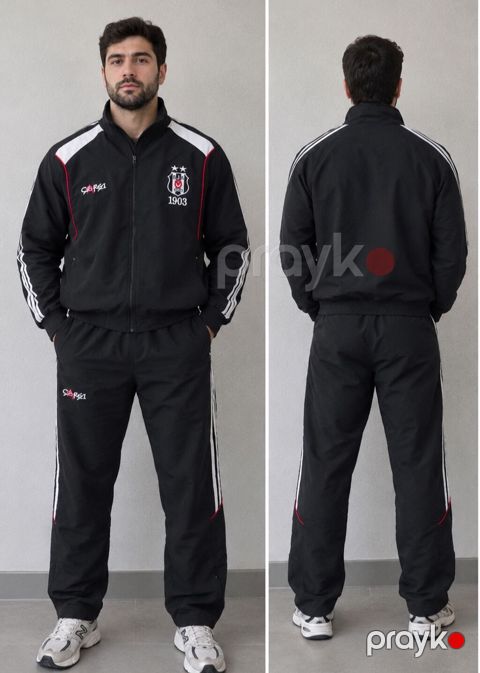 Beşiktaş 1903 temalı kişi idman dəsti (jaket + şalvar) - Rəng: qara — Bakı
