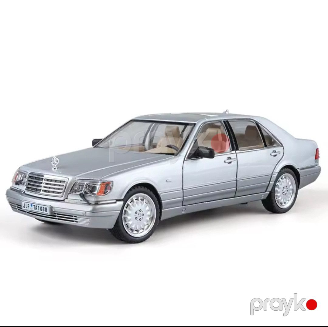 Maşın Mercedes Benz W140 S320 Classic Sedan 1:24, metal/plastik/rezin, gümüşü, 20.5x6.5x5.5 sm — Mallar, Bakı