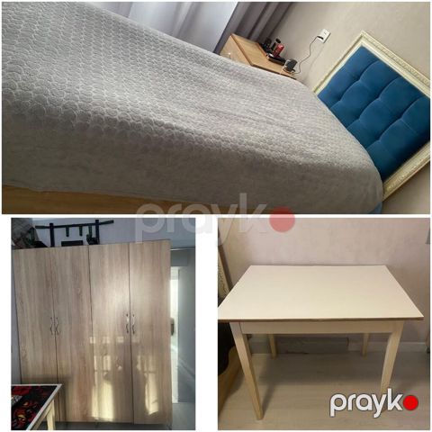 Yataq otağı mebel dəsti Tərkib: - Çarpayı: yumşaq mavi başlıq — Bakı