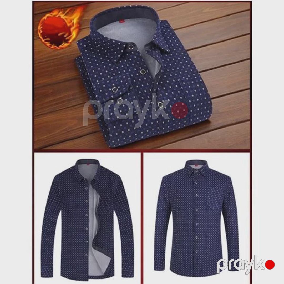 Kişilər üçün uzunqol köynək 57-992, göy, flis astar, ölçü XXL — Mallar, Bakı (2)