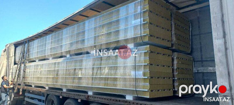 100 mm daş yunu sendviç panel – yanğına dözümlü — Tikinti blokları, kərpic və panellər, Bakı (2)