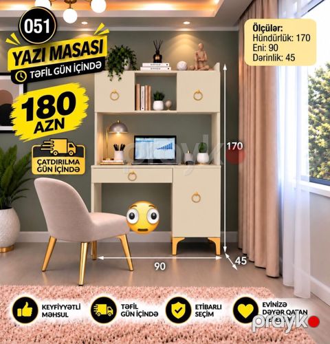 Yazı masası – funksional iş və dərs guşəsi üçün ideal həll