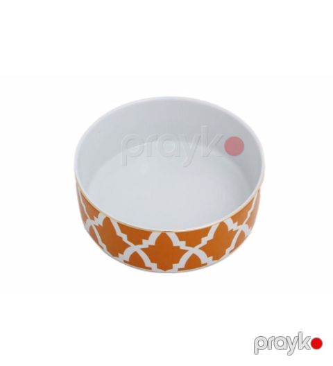 Kasa Porland Morocco, farfor, ağ/narıncı, 18 sm — Bakı