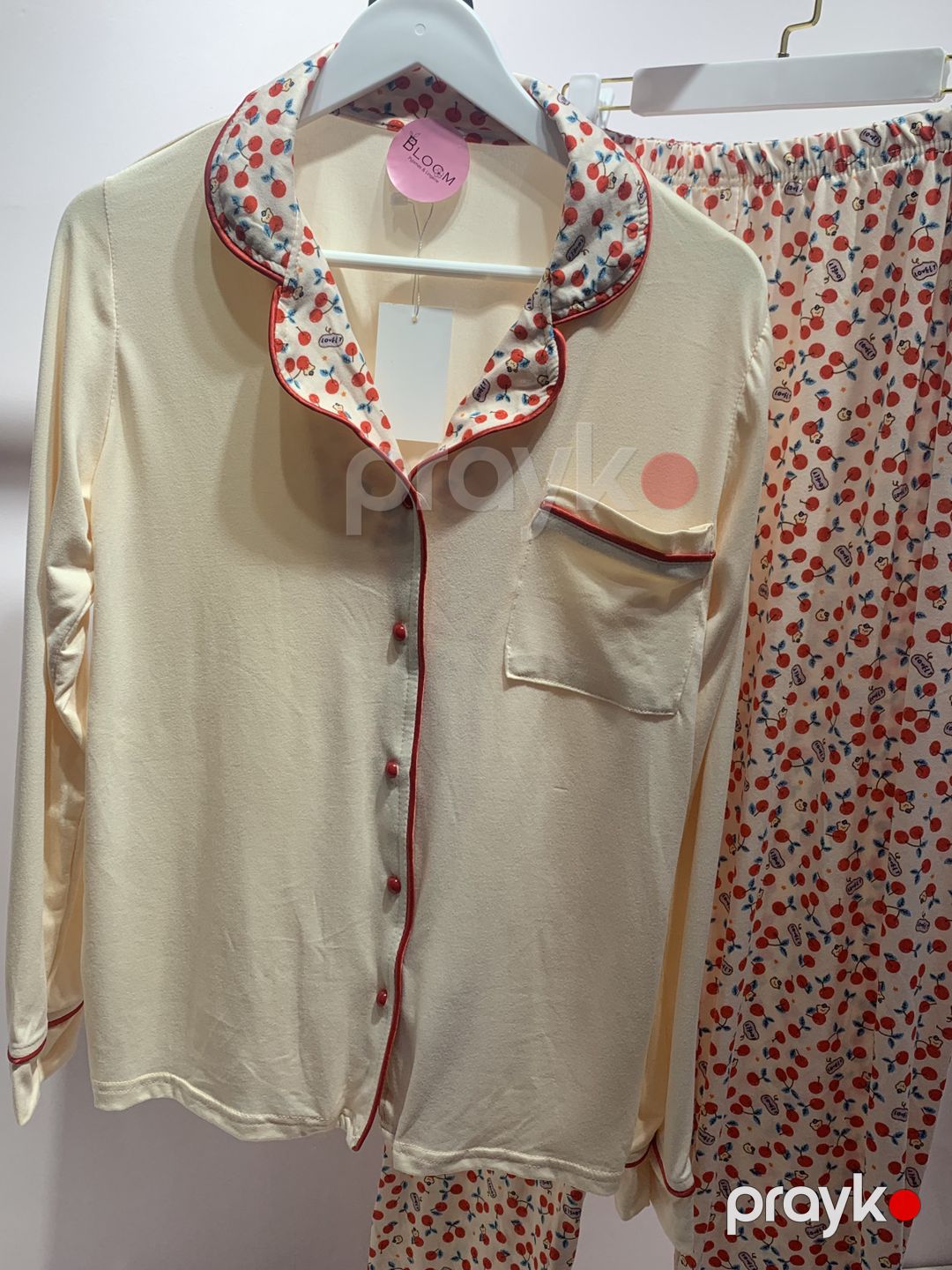 Qadınlar üçün şalvarlı pijama dəsti, bej, likra/poliester, ölçü 2XL — Mallar, Bakı (3)