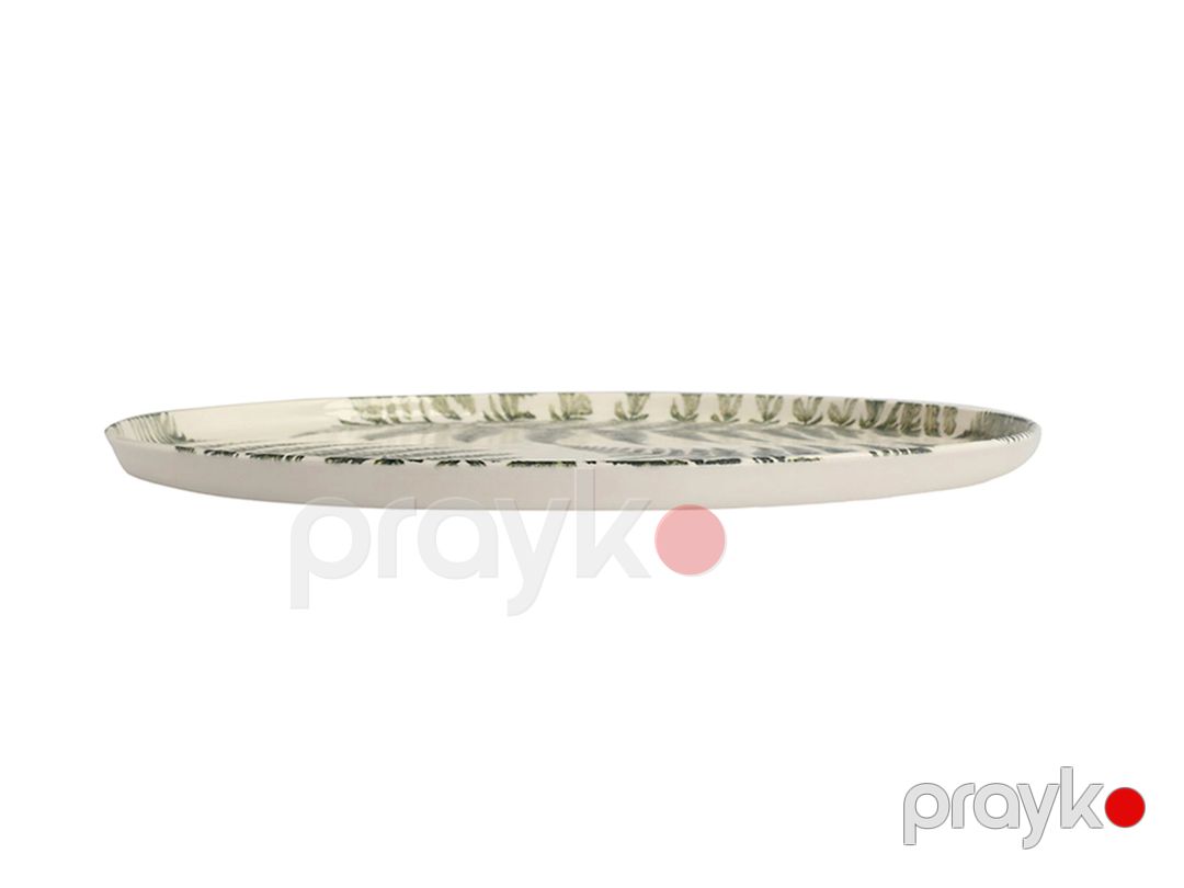 Boşqab Porland Botanical farfor, ağ/yaşıl, 31 sm — Mallar, Bakı (3)