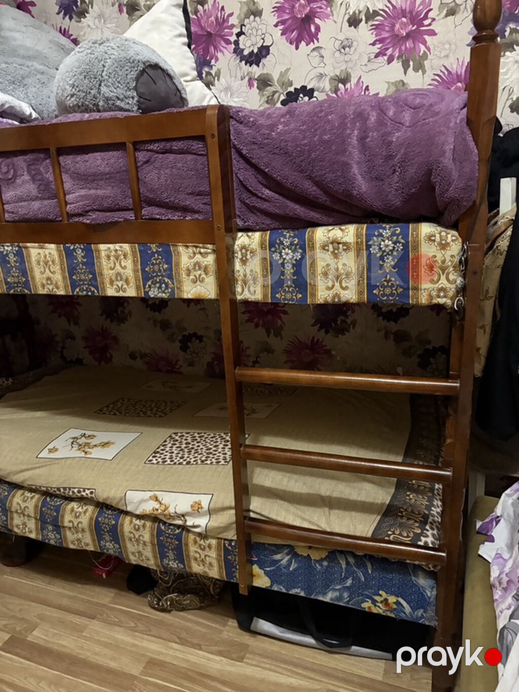 İki mərtəbəli taxta çarpayı - Material: bərk taxta karkas, klassik — Yataqlar, Bakı (4)