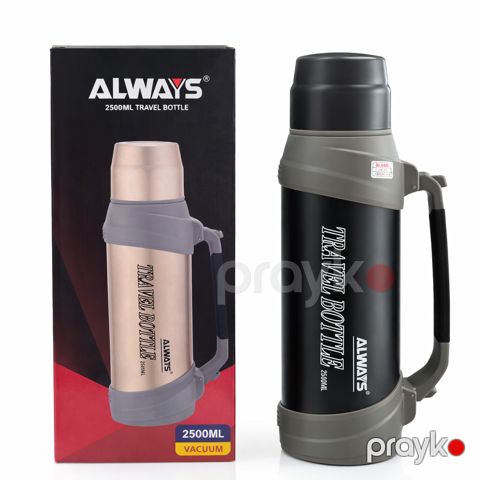 Termos Always, paslanmayan polad, qara, 2.5 l — Bakı
