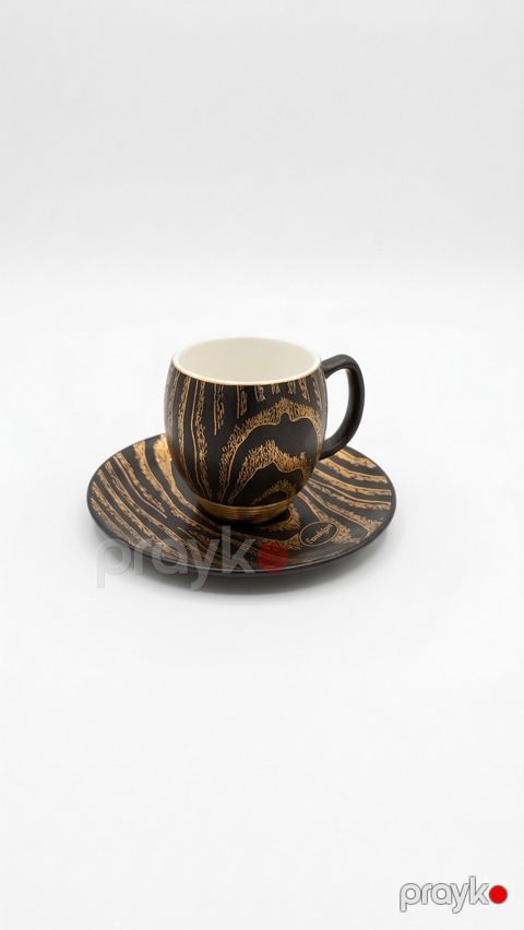 Qəhvə servizi 33829111, farfor, qara/qızılı, 90 ml, 12 əşya — Bakı