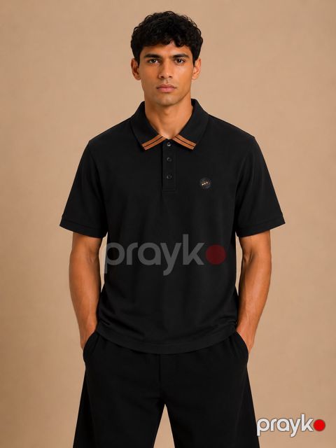Qısaqollu polo kişilər üçün VC_2589327, pambıq, qara, ölçü XL — Bakı