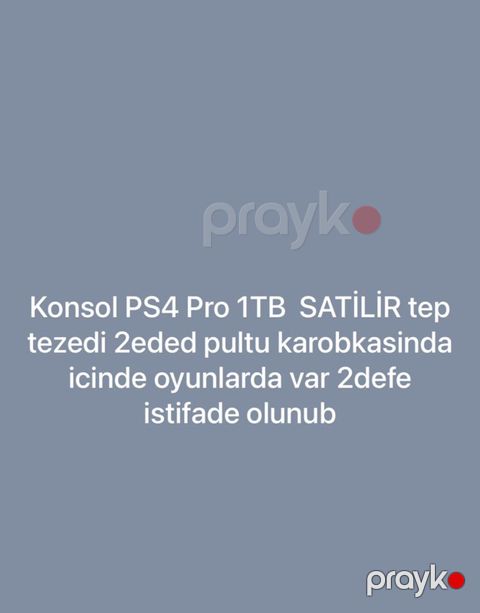 PlayStation 4 Pro 1TB konsol dəsti - Model: PS4 Pro, 1TB yaddaş — Bakı