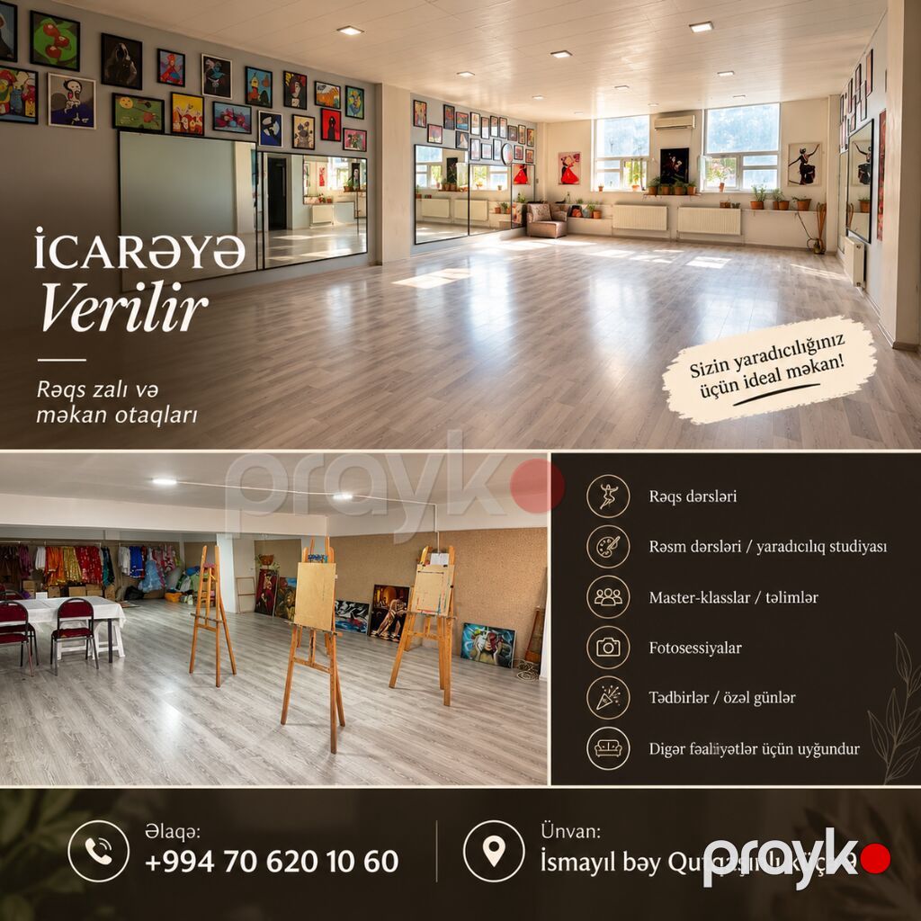 İcarəyə verilir: rəqs zalı və çoxfunksiyalı yaradıcılıq məkanı — Əmlak, Bakı (3)