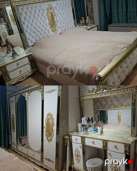 Klassik premium yataq dəsti. Taxt (matrasla), tumbalar, dolab və — Bakı