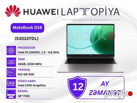 Noutbuk Huaweı MateBook D16 (53013YDL) — Bakı