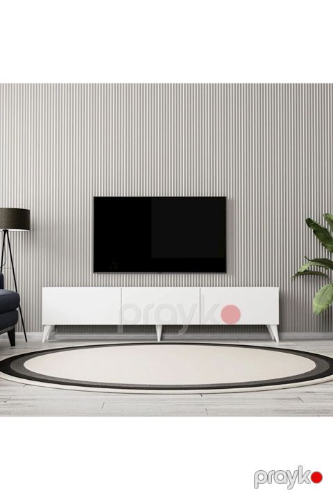 TV üçün tumba Elisa ev_12115499, Ldsp, ağ, 180x45x30 sm — Bakı